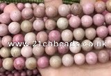 CFW48 15.5 inches 12mm round pink wooden jasper beads wholesale