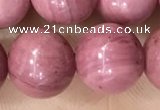 CFW54 15.5 inches 12mm round natural pink wooden jasper beads