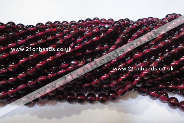CGA357 15 inches 4mm round natural red garnet beads wholesale
