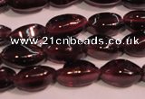 CGA376 15 inches 3*7mm twisted rice natural red garnet beads wholesale