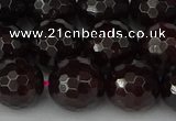 CGA665 15.5 inches 12mm faceted round red garnet beads wholesale