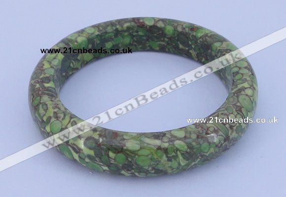 CGB208 Inner diameter 60mm fashion flower turquoise gemstone bangle