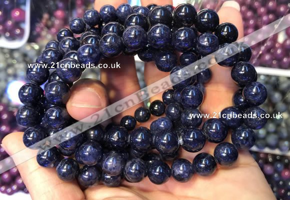 CGB2537 7.5 inches 13mm round sapphire gemstone beaded bracelets