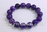 CGB2555 7.5 inches 14mm round charoite gemstone beaded bracelets