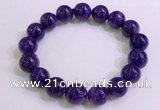 CGB2564 7.5 inches 12mm round charoite gemstone beaded bracelets