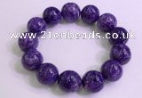 CGB2566 7.5 inches 18mm round charoite gemstone beaded bracelets