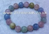 CGB2631 7.5 inches 11mm round natural morganite beaded bracelets