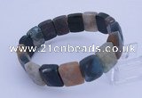CGB274 7.5 inches 11*15mm faceted rectangle Indian agate gemstone bracelet