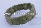 CGB280 7.5 inches 13*18mm faceted rectangle green lace gemstone bracelet