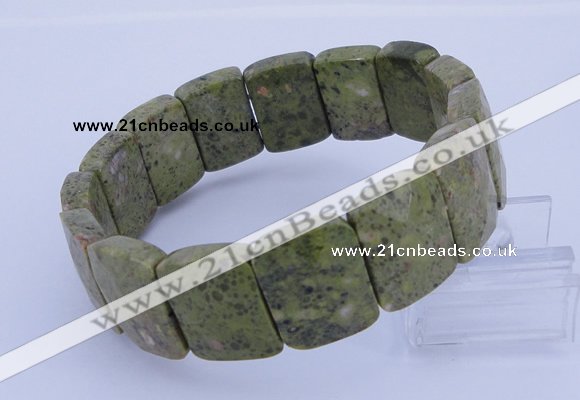 CGB280 7.5 inches 13*18mm faceted rectangle green lace gemstone bracelet