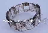 CGB284 8 inches 18*25mm faceted rectangle quartz gemstone bracelet