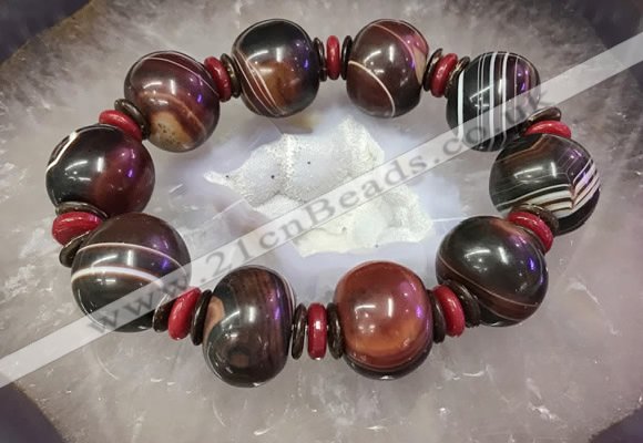 CGB3014 7.5 inches 13*20mm - 16*22mm rondelle agate bracelet