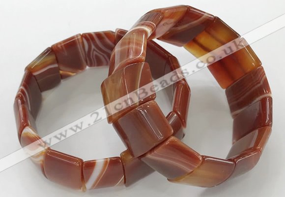 CGB3189 7.5 inches 15*25mm rectangle agate bracelets wholesale