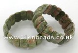 CGB3250 7.5 inches 12*25mm oval unakite gemstone bracelets