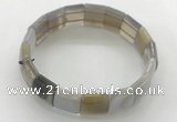 CGB3426 7.5 inches 12*15mm faceted rectangle agate bracelets