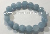CGB4038 7.5 inches 11mm faceted round aquamarine beaded bracelets