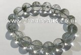 CGB4045 7.5 inches 12mm round green phantom quartz beaded bracelets