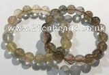 CGB4080 7.5 inches 11mm round golden rutilated quartz beaded bracelets