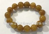 CGB4088 7.5 inches 15mm round golden rutilated quartz beaded bracelets