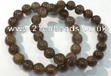 CGB4095 7.5 inches 10mm round rutilated quartz beaded bracelets