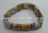 CGB421 7.5 inches 14*14mm square red mud jasper gemstone bracelet