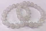 CGB4507 7.5 inches 10mm - 11mm round white moonstone beaded bracelets