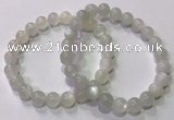 CGB4516 7.5 inches 8mm round white moonstone beaded bracelets