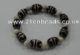 CGB49 2PCS Tibetan agate dZi beads & bodisu beads stretchy bracelet
