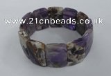 CGB503 7 inches 15*25mm faceted rectangle dogtooth amethyst bracelet