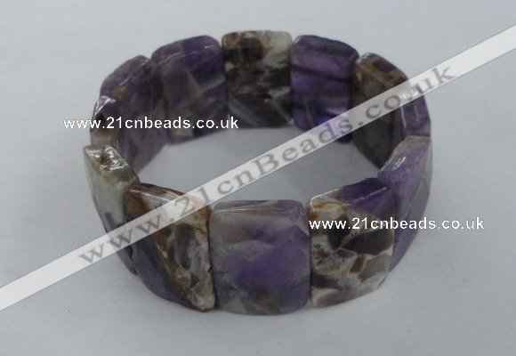 CGB503 7 inches 15*25mm faceted rectangle dogtooth amethyst bracelet
