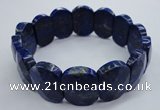 CGB520 8 inches 15*20mm faceted rectangle natural lapis lazuli bracelet