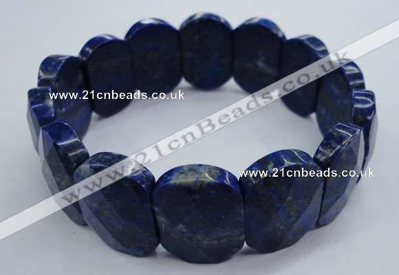 CGB520 8 inches 15*20mm faceted rectangle natural lapis lazuli bracelet