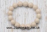 CGB5370 10mm, 12mm round white fossil jasper beads stretchy bracelets