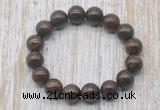 CGB5389 10mm, 12mm round bronzite beads stretchy bracelets