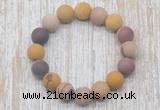 CGB5507 10mm, 12mm round matte mookaite beads stretchy bracelets