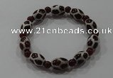 CGB57 2PCS Tibetan agate dZi beads & red agate stretchy bracelet
