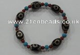 CGB60 2PCS Tibetan agate dZi beads,red agate & turquoise beads bracelet