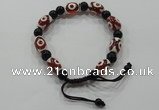 CGB65 2PCS Tibetan agate dZi beads & black agate beads adjustable bracelet