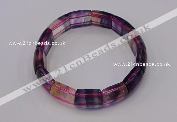 CGB663 7.5 inches 13*16mm rainbow fluorite gemstone bracelet
