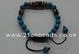 CGB67 2PCS Tibetan agate dZi beads & turquoise beads adjustable bracelet
