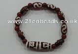 CGB72 2PCS Tibetan agate dZi beads & red agate beads stretchy bracelet