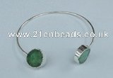 CGB729 15mm coin druzy agate gemstone bangles wholesale
