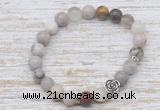 CGB7457 8mm bamboo leaf agate bracelet with flower charm for men or women