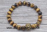 CGB7517 8mm yellow tiger eye bracelet with lion head for men or women