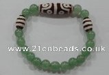 CGB76 2PCS Tibetan agate dZi beads & aventurine jade stretchy bracelet