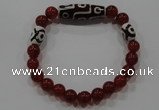 CGB77 2PCS Tibetan agate dZi beads & red agate beads stretchy bracelet