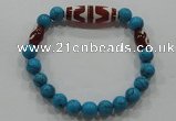 CGB78 2PCS Tibetan agate dZi beads & turquoise beads stretchy bracelet