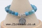 CGB7819 8mm apatite gemstone bead with luckly charm bracelets
