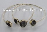 CGB797 12mm - 14mm coin druzy agate gemstone bangles wholesale