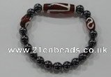 CGB80 2PCS Tibetan agate dZi beads & hematite beads stretchy bracelet